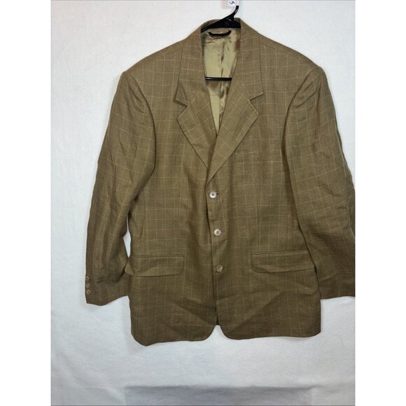 Iker Sports Blazer Men Brown Plaid  40r Brown Plaid - Picture 2 of 16